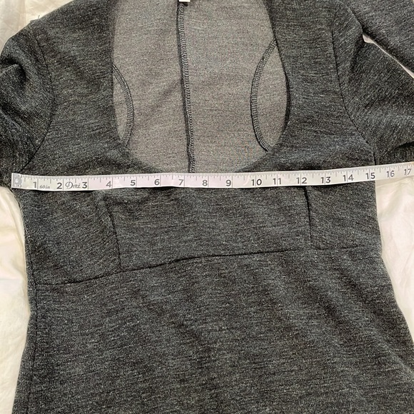 Patrizia Pepe Firenze charcoal gray sweater dress with pockets made in Italy 44 - Picture 10 of 13